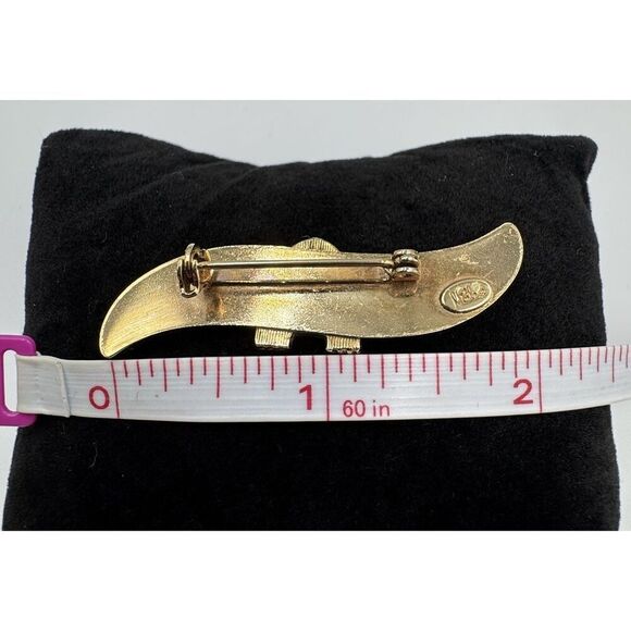 Rare Vintage Hobé Signed Gold Tone Egyption Revival Sphinx Lapel‎ Pin Brooch - Picture 9 of 10